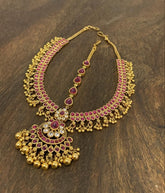 Ruby Hair Accessories ,Maang Tikka in Kundan - HA0030